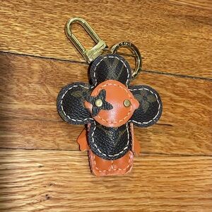 Upcycled real leather Vivienne bag charm